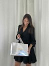 Sac papier Luxe Silver miroir Express - M (35x12x25cm)