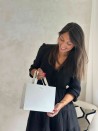 LUXUSPAPIERTASCHE SILBER GLITZER – S (25x10x20 cm)