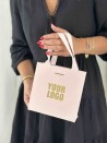 LUXURY PAPER BAG PINK – PINK HANDLES – XS (16x8x16 cm)