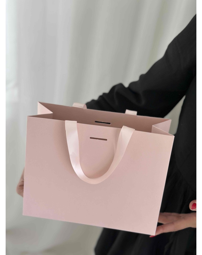 LUXUSPAPIERTASCHE ROSA – ROSA HENKEL – S (25x10x20 cm)