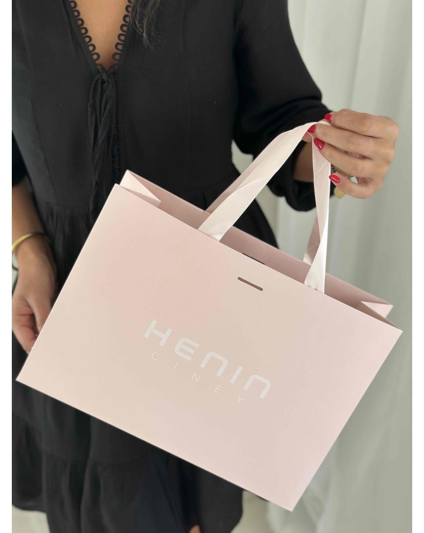 LUXUSPAPIERTASCHE ROSA – ROSA HENKEL – M (35x12x25 cm)