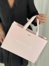 Sac papier Luxe Rose Express - poignées roses - M (35x12x25cm)