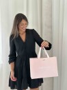 LUXURY PAPER BAG PINK – PINK HANDLES – M (35x12x25 cm)
