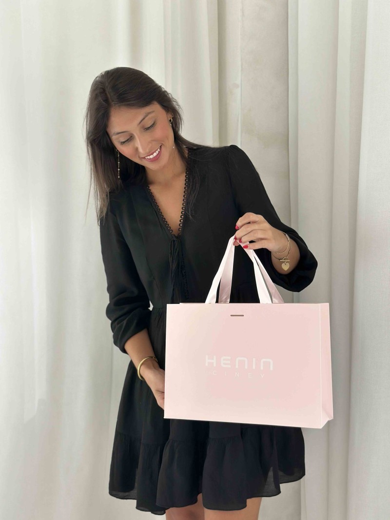 LUXUSPAPIERTASCHE ROSA – ROSA HENKEL – M (35x12x25 cm)