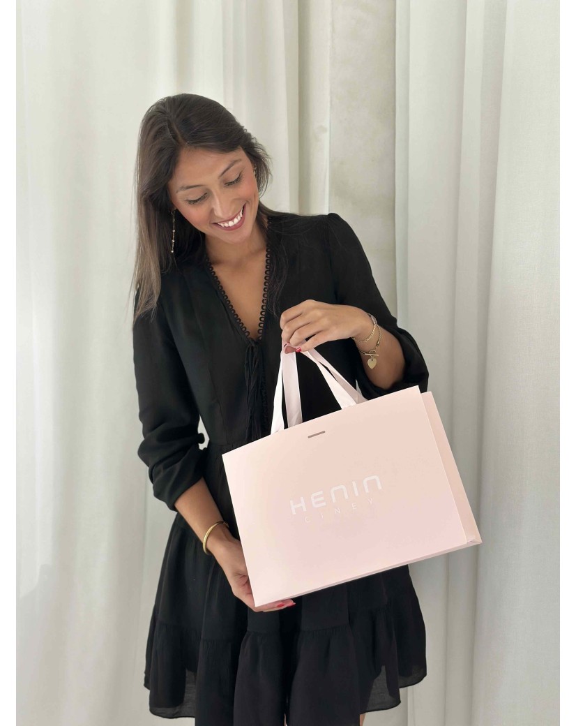 LUXUSPAPIERTASCHE ROSA – ROSA HENKEL – M (35x12x25 cm)