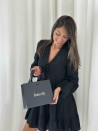Black Luxury Paper Bag – black handles – S (25 x 10 x 20 cm)