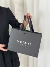 Luxus-Papiertüte Schwarz – schwarze Henkel – M (35 x 12 x 25 cm)