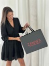 Bolsa de papel de lujo negra – asas negras – L (45 x 14 x 35 cm)