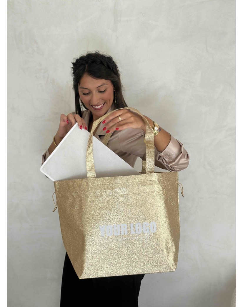 TASCHE NICE DISCO GOLD – L (58x24x35 cm)