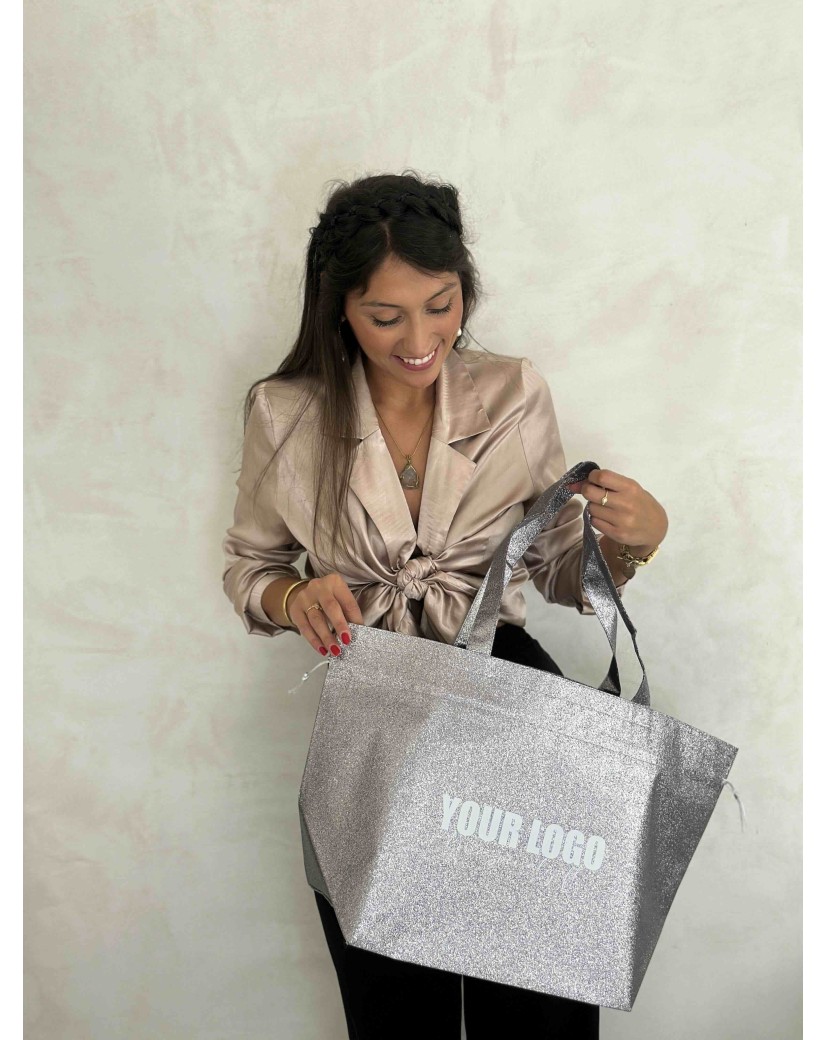 NICE BAG – DISCO SILVER – L (58 x 24 x 35 cm)
