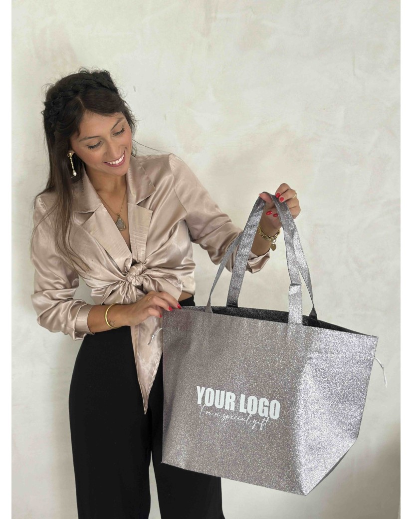 NICE BAG – DISCO SILVER – L (58 x 24 x 35 cm)
