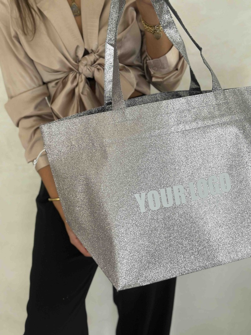 NICE BAG – DISCO SILVER – L (58 x 24 x 35 cm)