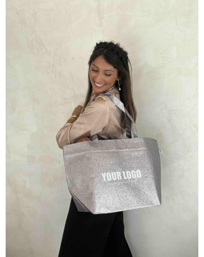 NICE BAG – DISCO SILVER – L (58 x 24 x 35 cm)