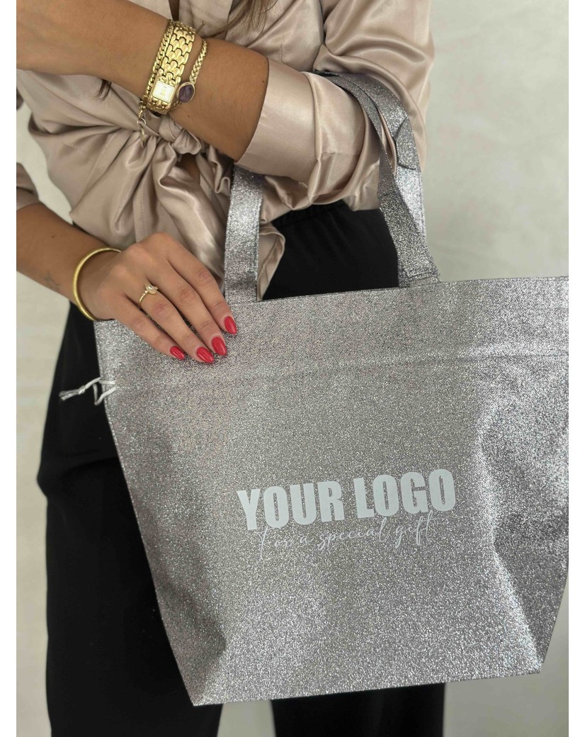 TASCHE NICE DISCO SILBER – M (40x14x30 cm)
