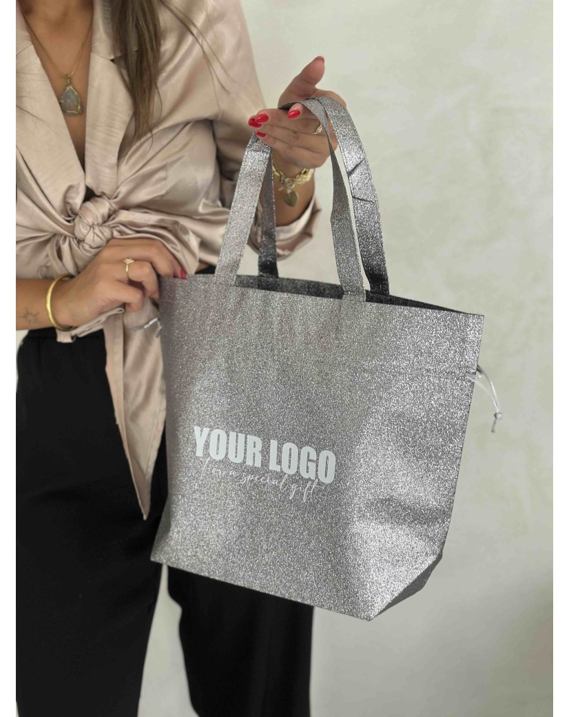 NICE BAG – DISCO SILVER – M (40 x 14 x 30 cm)