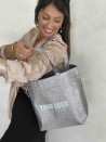BOLSA NICE DISCO PLATA – M (40x14x30 cm)