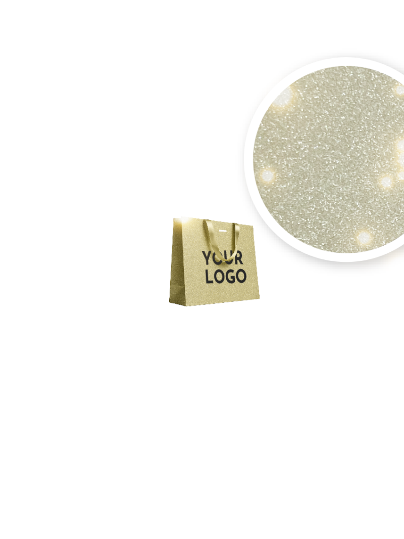 Luxe papieren tas - GLITTER GOUD - XS (16x8x16CM)