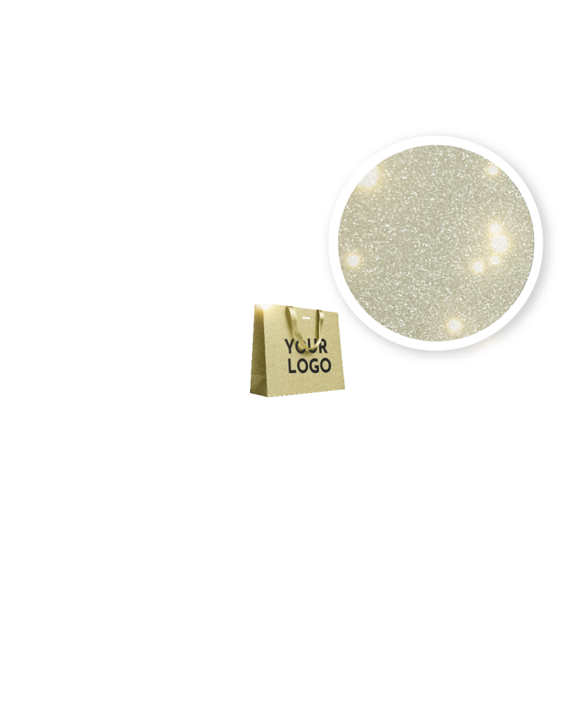 Luxe papieren tas - GLITTER GOUD - XS (16x8x16CM)
