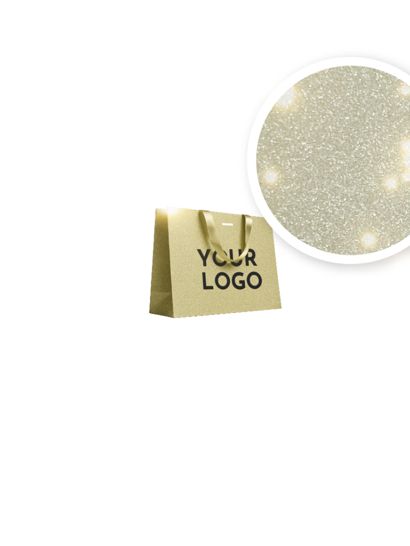 Sac papier Luxe Gold pailleté Express - S (25x10x20cm)