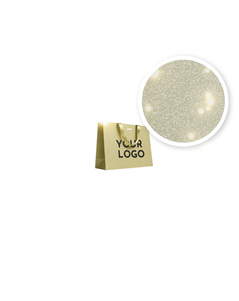 Sac papier Luxe Gold pailleté Express - S (25x10x20cm)