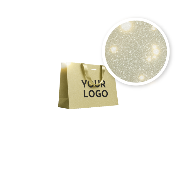 Sac papier Luxe Gold pailleté Express - M (35x12x25cm)