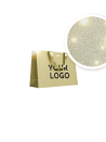 LUXUSPAPIERTASCHE GOLD GLITZER – M (35x12x25 cm)