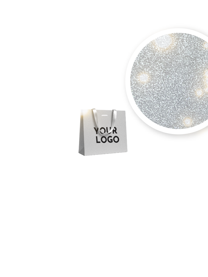 Sac papier Luxe Silver pailleté Express - XS (16x8x16cm)