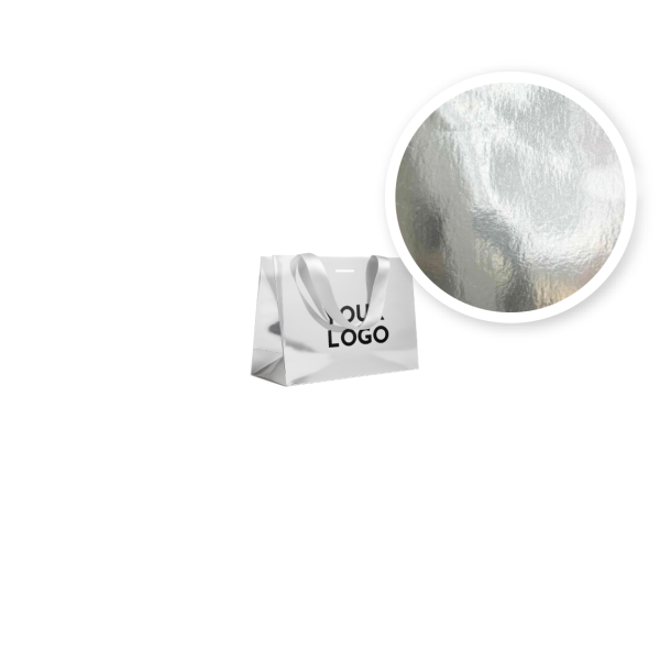 LUXUSPAPIERTASCHE SILBER SPIEGEL – S (25x10x20 cm)