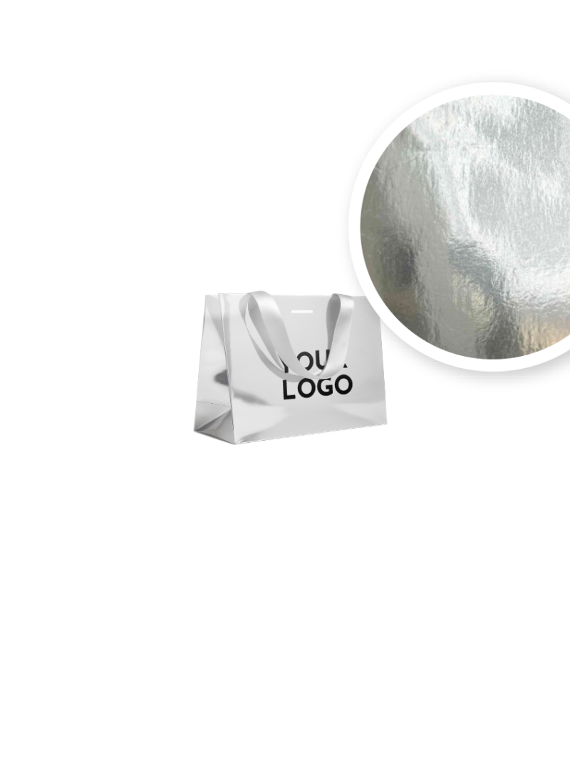 Sac papier Luxe Silver miroir Express - S (25x10x20cm)