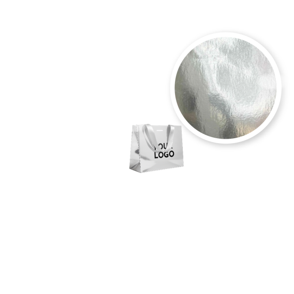 LUXUSPAPIERTASCHE SILBER SPIEGEL – XS (16x8x16 cm)