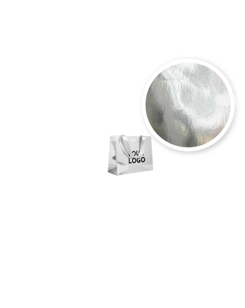 LUXUSPAPIERTASCHE SILBER SPIEGEL – XS (16x8x16 cm)