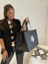 Bolsa de tela negra personalizada, barata y ecológica