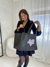 Bolsa de tela negra personalizada, barata y ecológica