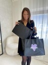 Bolsa de tela negra personalizada, barata y ecológica