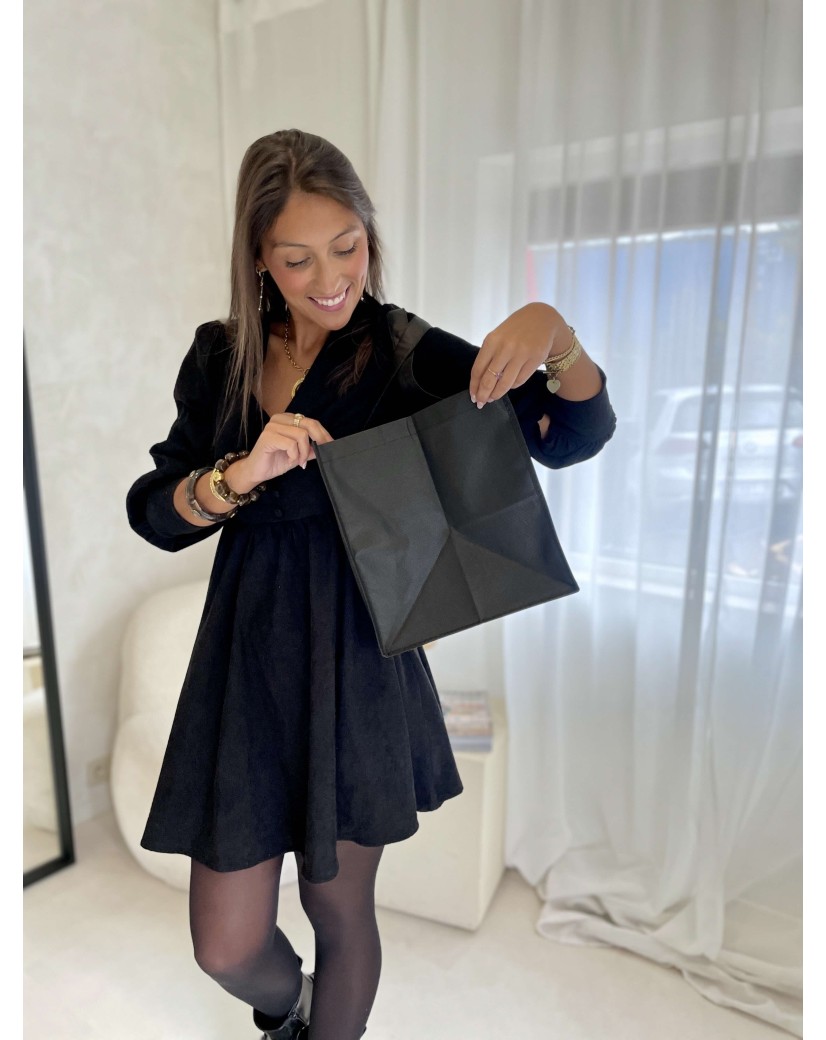 Cheap and eco-friendly personalized black fabric bag