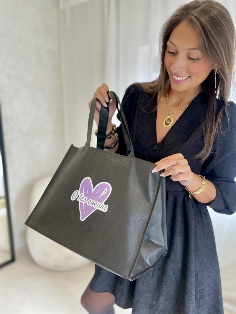 Cheap and eco-friendly personalized black fabric bag