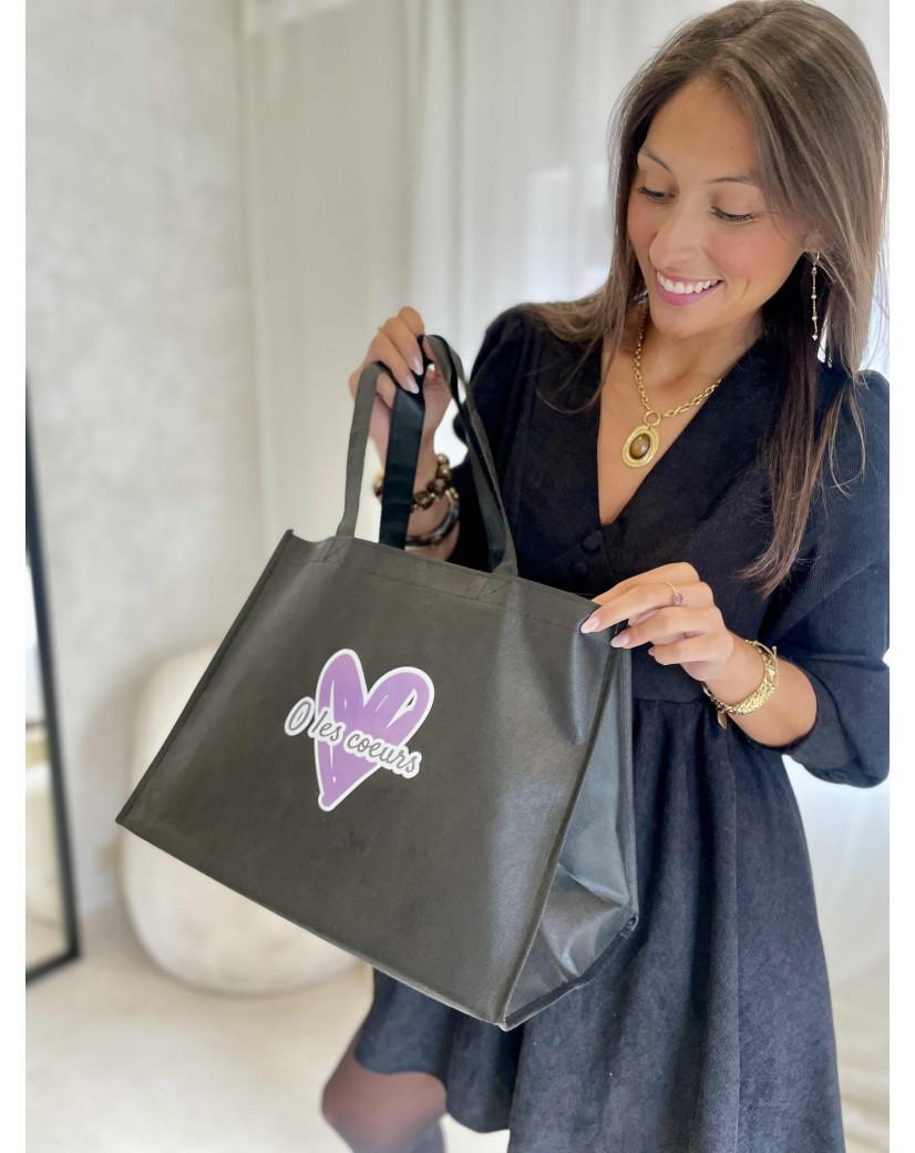 Cheap and eco-friendly personalized black fabric bag
