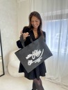 Cheap and eco-friendly personalized black fabric bag