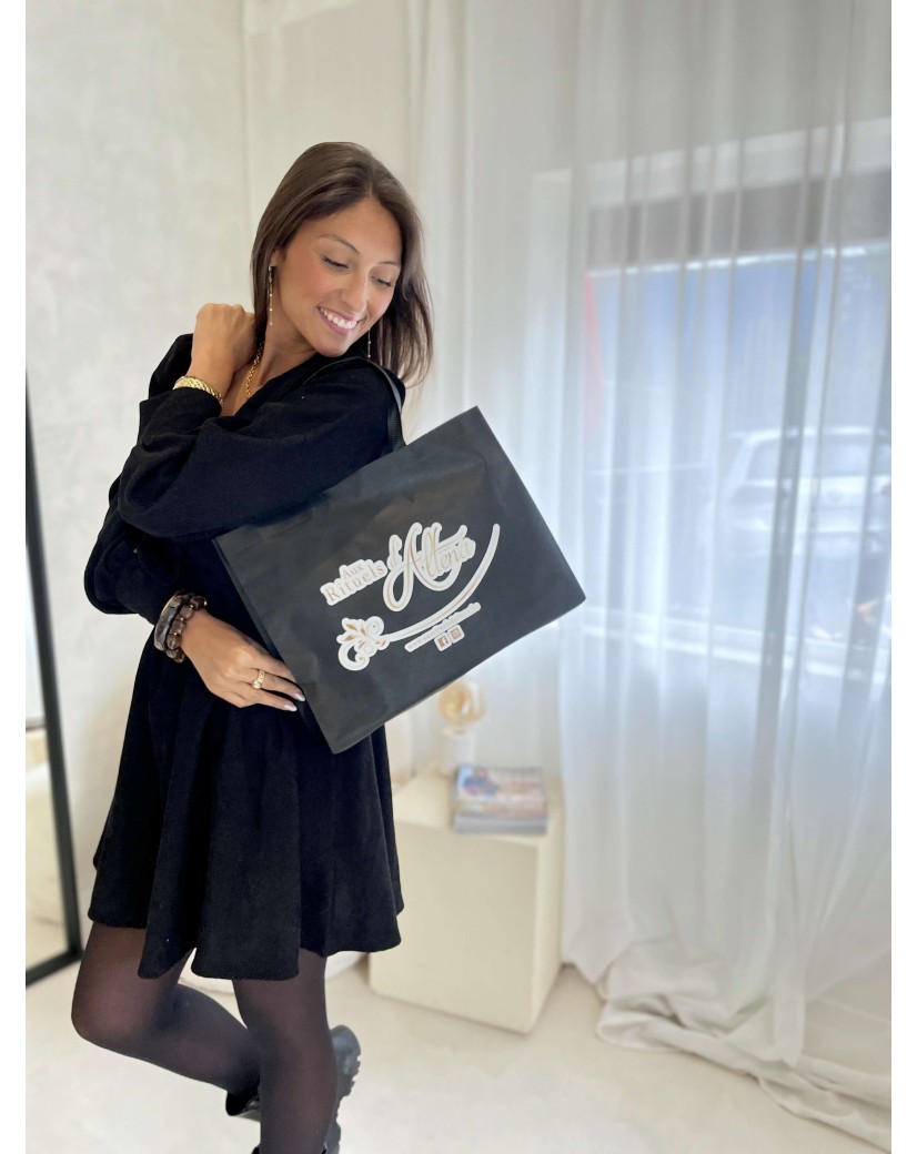 Cheap and eco-friendly personalized black fabric bag