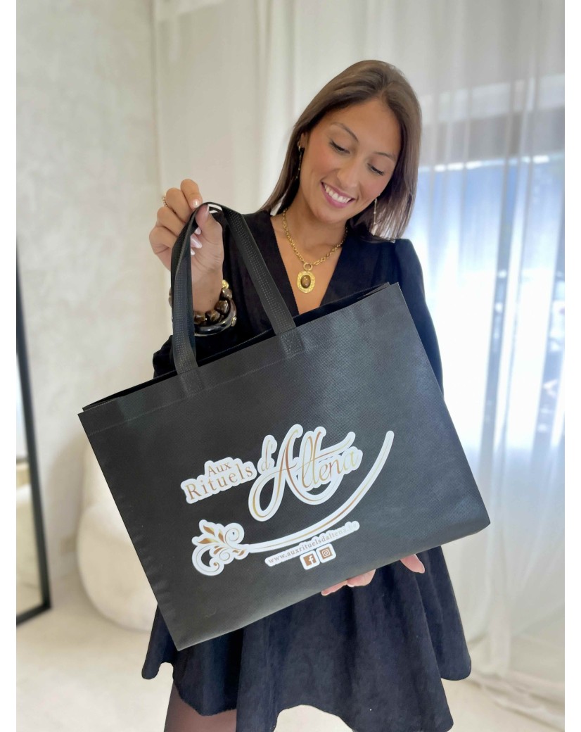 Cheap and eco-friendly personalized black fabric bag