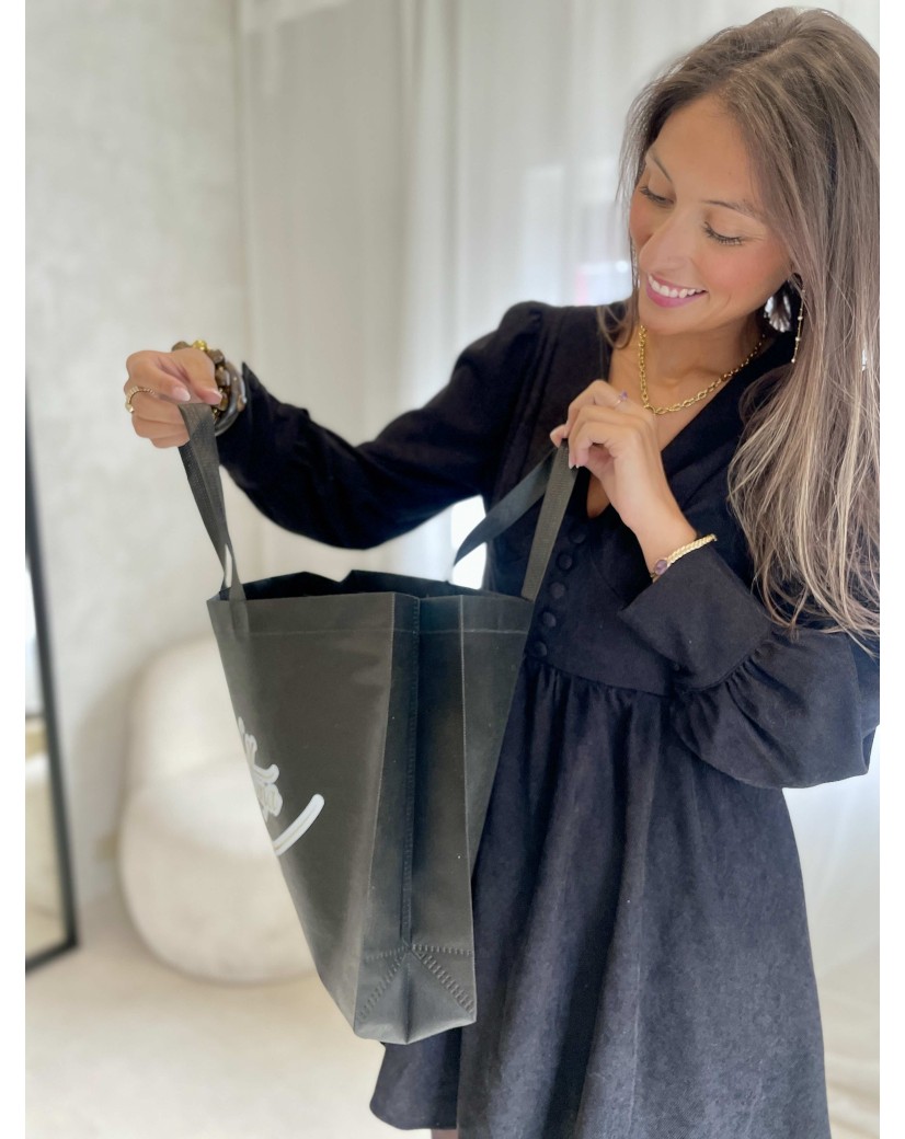 Cheap and eco-friendly personalized black fabric bag