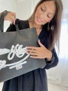 Günstige und umweltfreundliche personalisierte schwarze Stofftasche