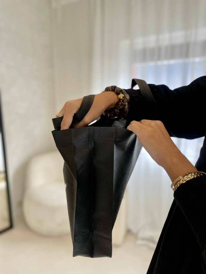 Cheap and eco-friendly personalized black fabric bag