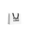 LUXUSPAPIERTASCHE WEISS – SCHWARZE HENKEL – M (35x12x25 cm)