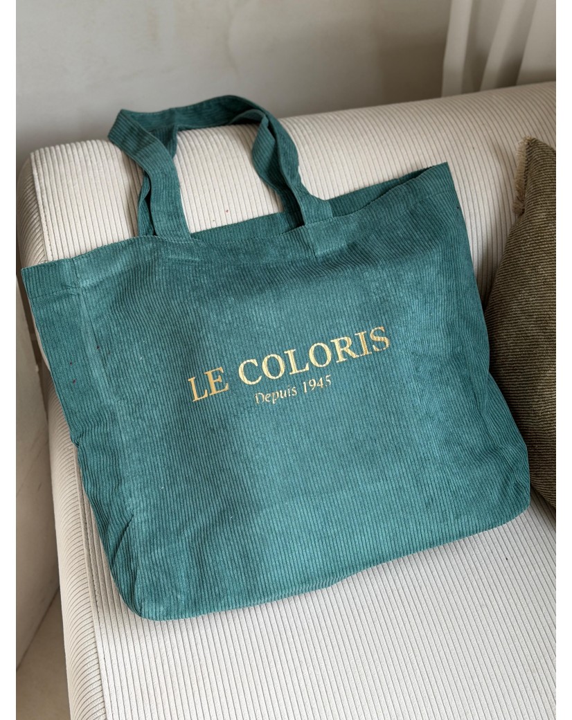 DRAAGTAS OXFORD - RIBFLUWEEL GROENBLAUW (41,5x10x39cm)