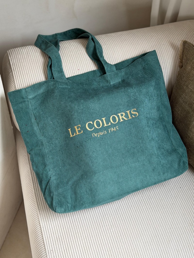 DRAAGTAS OXFORD - RIBFLUWEEL GROENBLAUW (41,5x10x39cm)