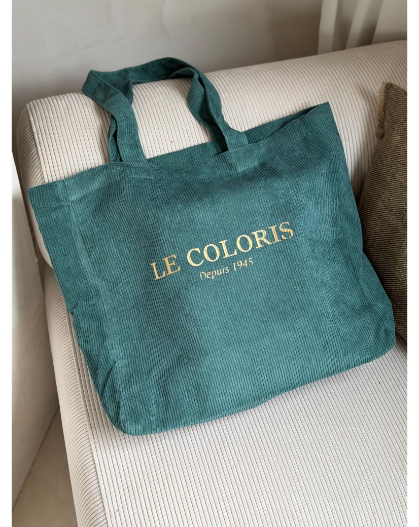 DRAAGTAS OXFORD - RIBFLUWEEL GROENBLAUW (41,5x10x39cm)