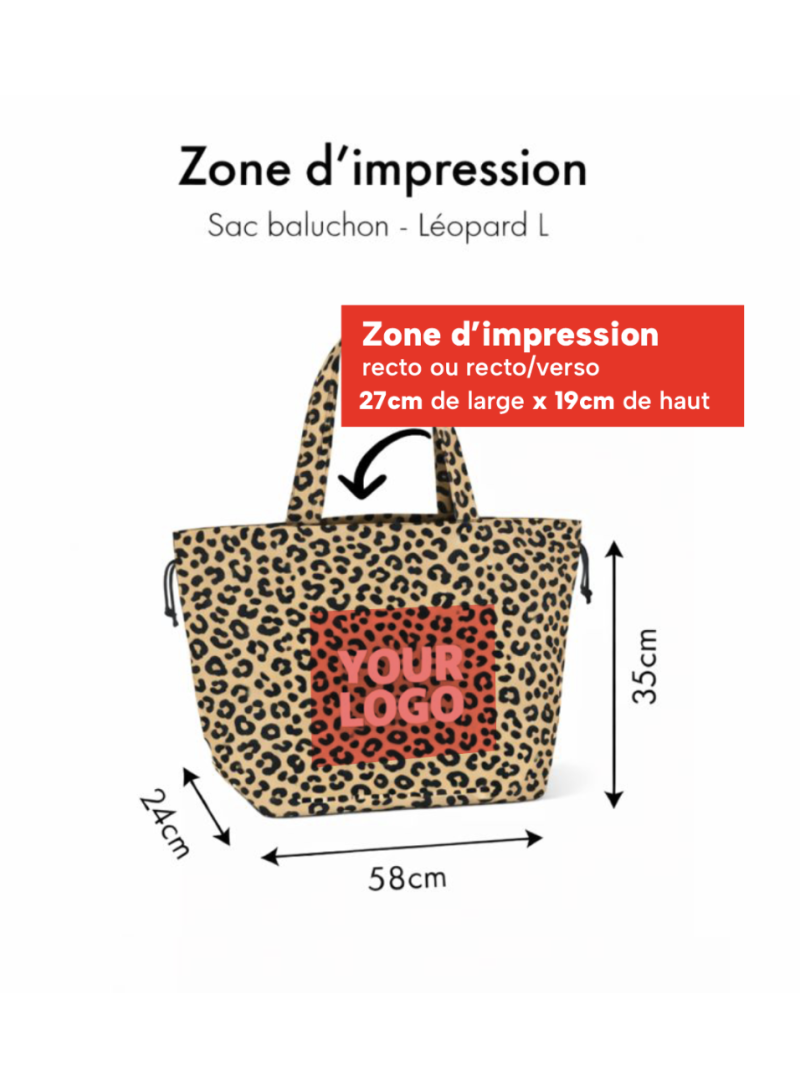 TASCHE NICE Leopardenmuster – L (58 x 24 x 35 cm)