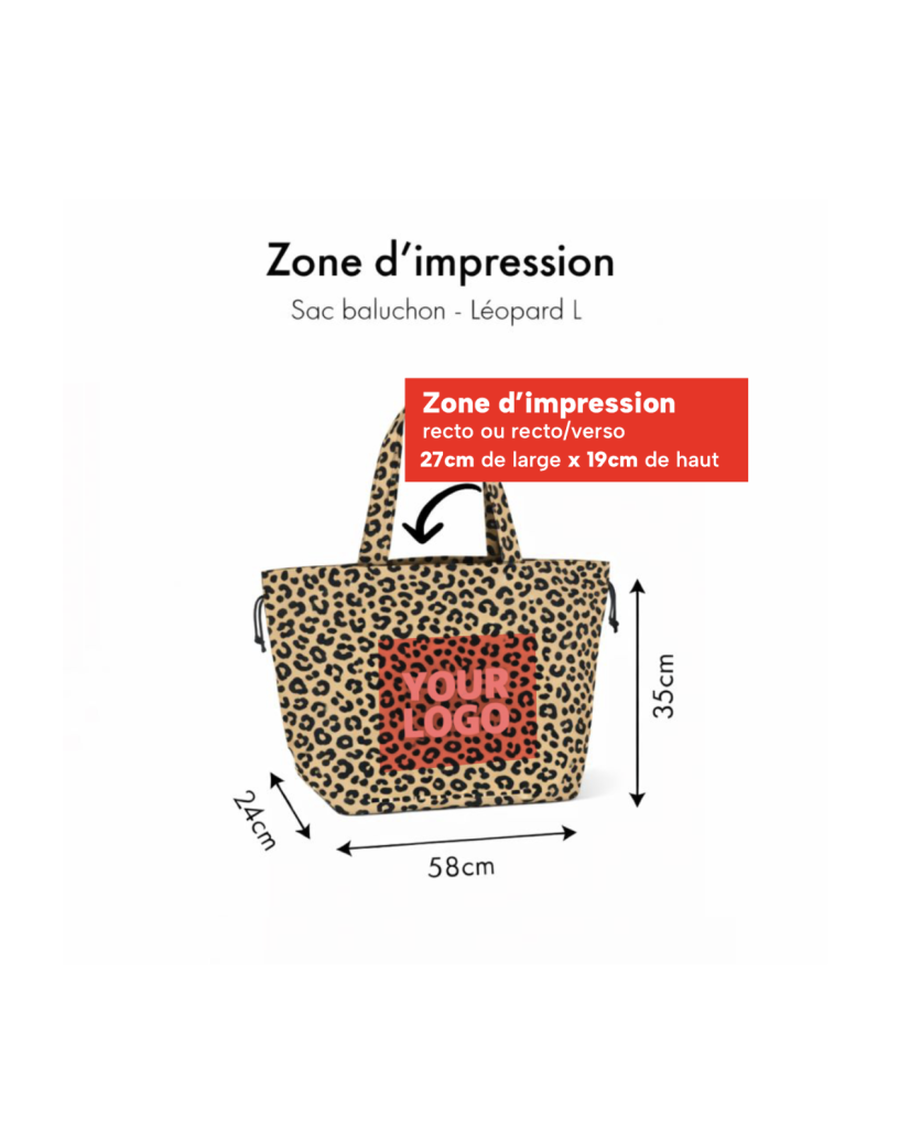 TASCHE NICE Leopardenmuster – L (58 x 24 x 35 cm)