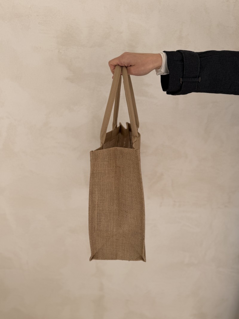 Sac en toile de jute personnalisé avec impression de votre design - Commandez maintenant.